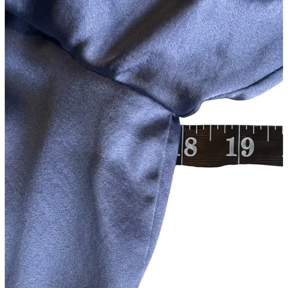 Veronica Beard Agatha Silk Wrap Dress Sz 8 Blue Satin Ruffle Mini - Picture 13 of 16